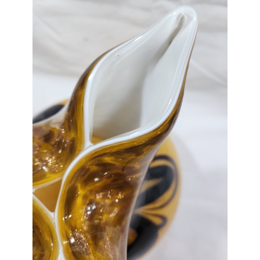 Murano Orange and Black Glass Base 21 cm high 17.5 cm wide 2.4 kg - Picture 7 of 16
